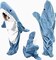 Ambitelligence Shark Blanket Hoodie Onesie for Adults and Kids, Cozy Flannel Shark Costume Shark Sleeping Bag